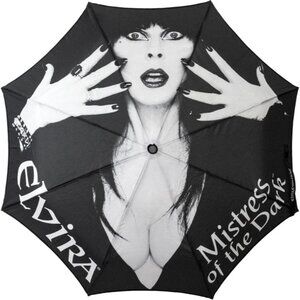 2 LEFT! Skull Handle Classic Elvira Black Rain or Shade Umbrella Pouch NWT